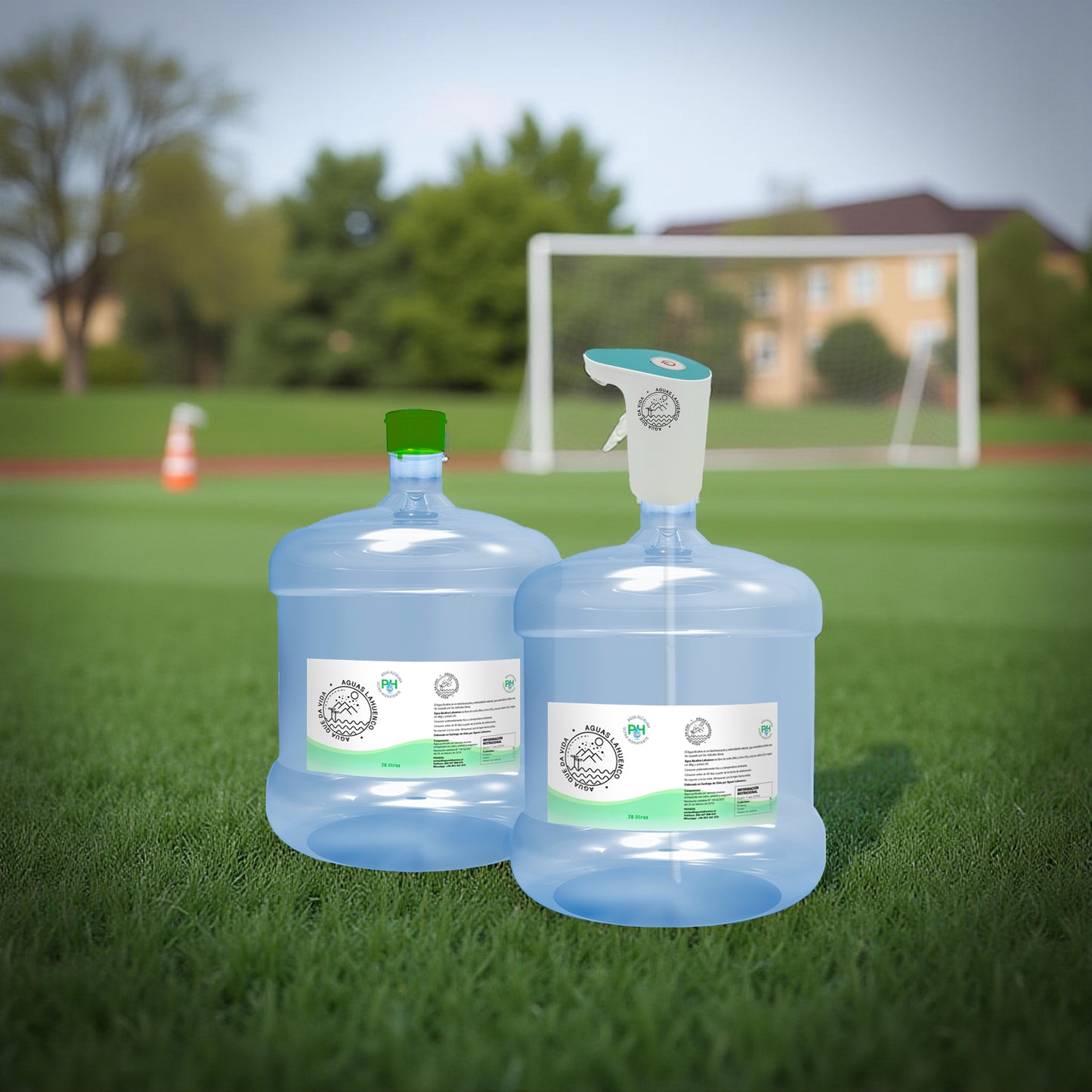 KIT DE BIENVENIDA BOMBA USB + 2 BIDONES 12 LITROS AGUA ALCALINA