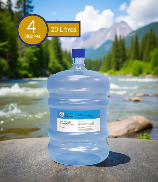 PROMOCIÓN RECARGA 4 BIDONES 20 LITROS RETORNABLE AGUA PURIFICADA