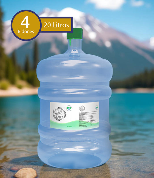 PROMOCIÓN RECARGA 4 BIDONES 20 LITROS RETORNABLE AGUA ALCALINA