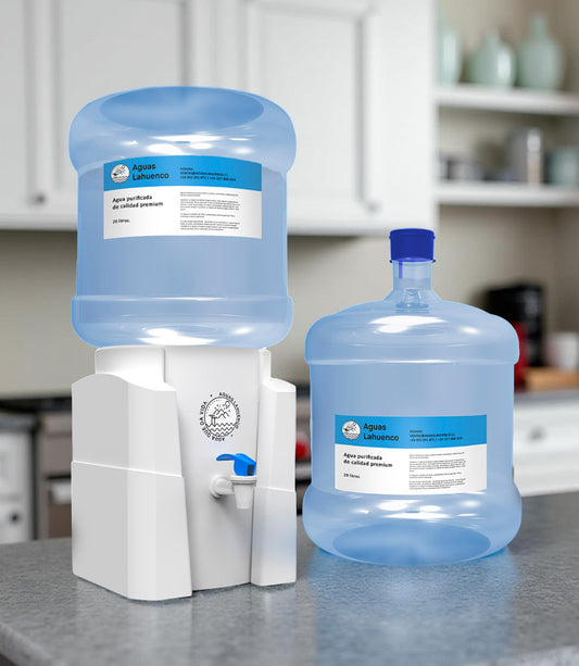 KIT DE BIENVENIDA SOPORTE BÁSICO + 2 BIDONES 12 LITROS AGUA PURIFICADA