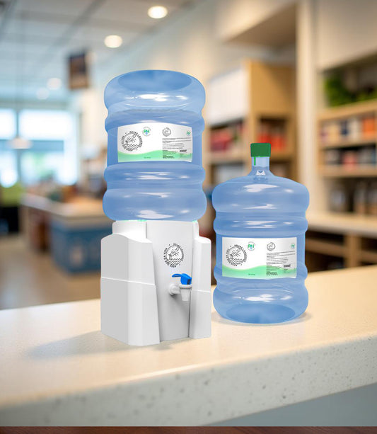 KIT DE BIENVENIDA SOPORTE BÁSICO + 2 BIDONES 20 LITROS AGUA ALCALINA