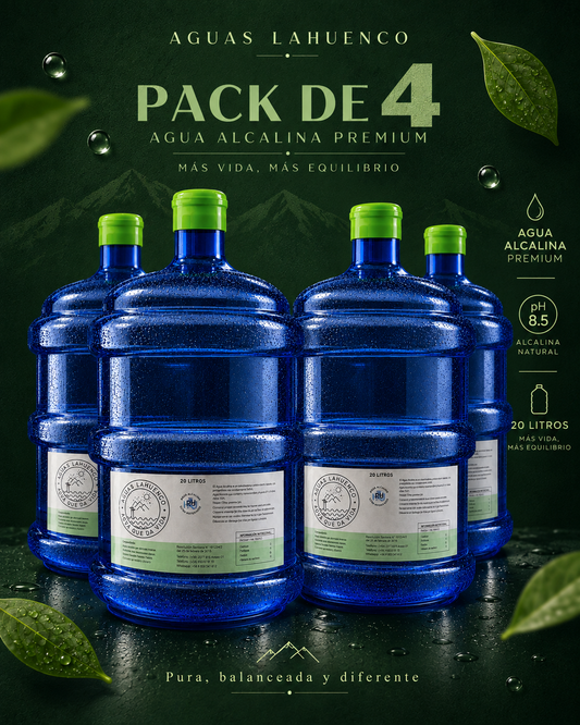 PROMOCIÓN RECARGA 4 BIDONES 20 LITROS RETORNABLE AGUA ALCALINA