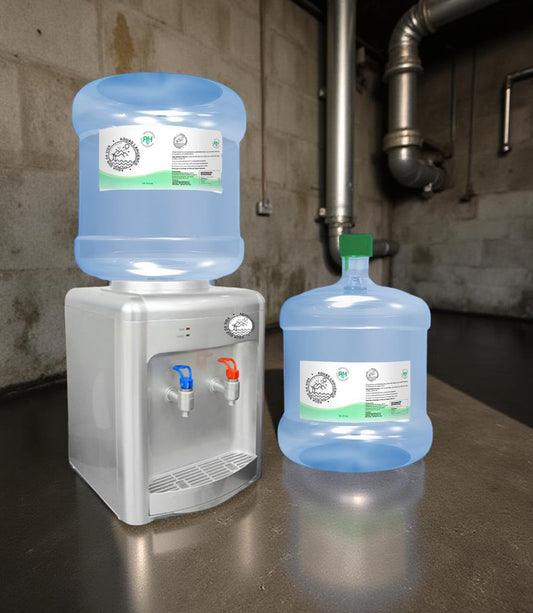 KIT DE BIENVENIDA DISPENSADOR ELÉCTRICO DE SOBREMESA CON VENTILADOR + 2 BIDONES 12 LITROS AGUA ALCALINA