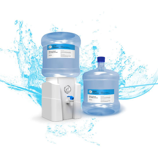 KIT DE BIENVENIDA SOPORTE BÁSICO + 2 BIDONES 12 LITROS AGUA PURIFICADA